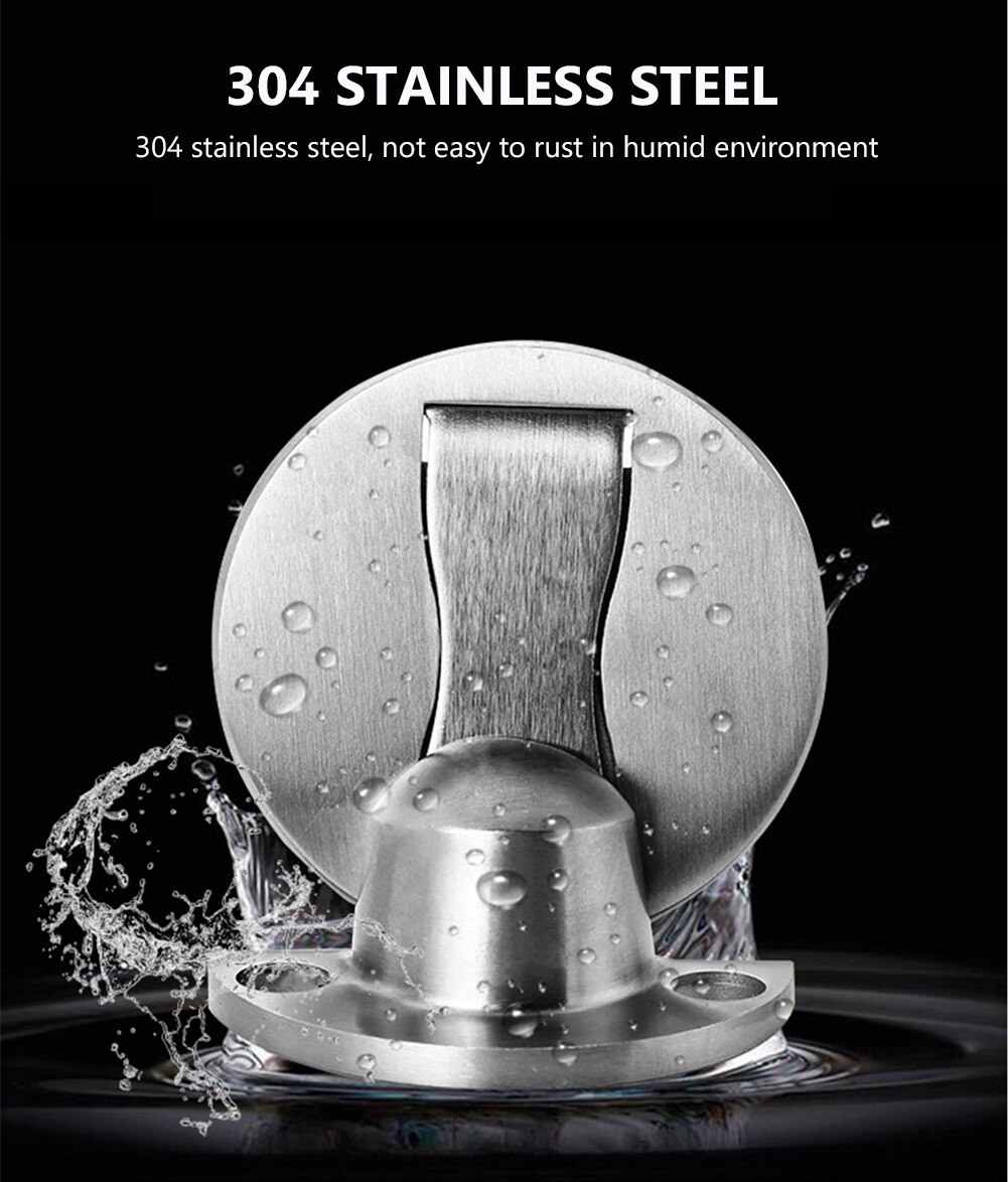 Home Improvement Magnetic Door Stops 304 Stainless Steel Door Stopper Door Holders Catch Floor Nail-free Doorstop Door Hardware