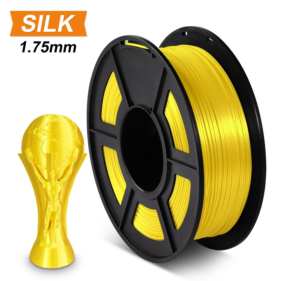 SUNLU – Filament 1.75 soie PLA pour imprimante 3D, Texture de soie, matériaux d&#39;impression arc-en-ciel: SILK Yellow