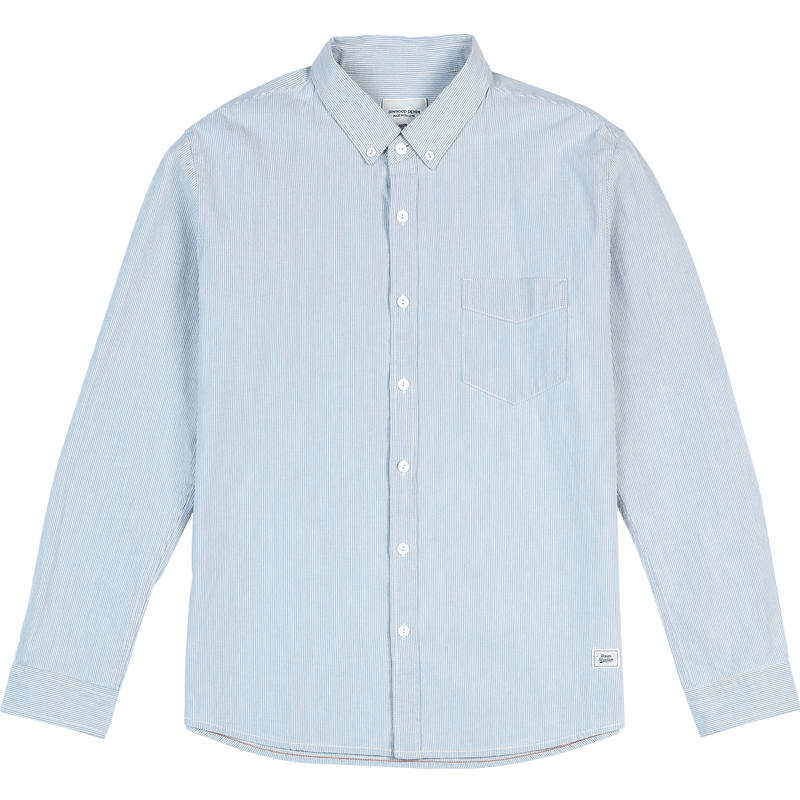 SIMWOOD Spring Slim-Fit Pinstriped 100% Cotton Shirt Men Garment Washed Casual Shirts Brand Clothing