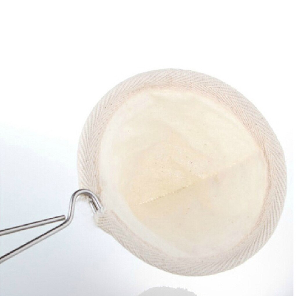 Saco de filtro de café reusável alça de aço inoxidável flanela pano filtro deixando cair pote malha cesta ferramentas