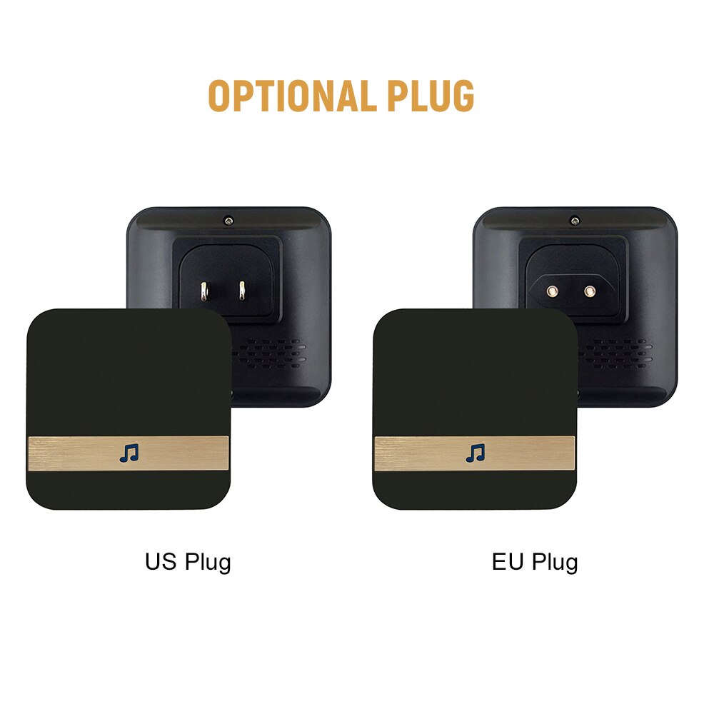 Wireless Doorbell Chime Household Plug-in Chime WiFi Ding-Dong Alarm Smart Door Bell Receiver EU/US/UK Plug Home Doorbell