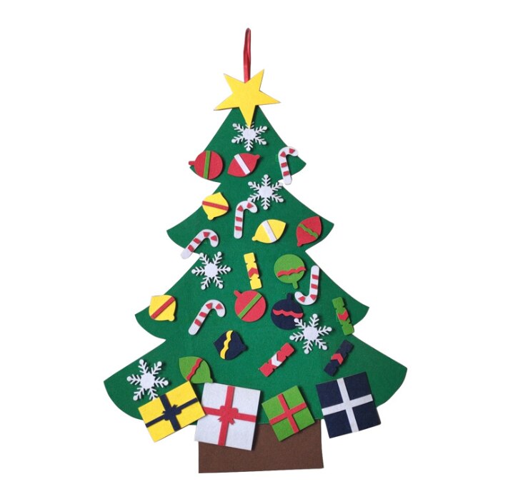 Kids DIY Felt Christmas Tree with Ornaments Children Year for Christmas Door Wall Hanging Decoration: A2