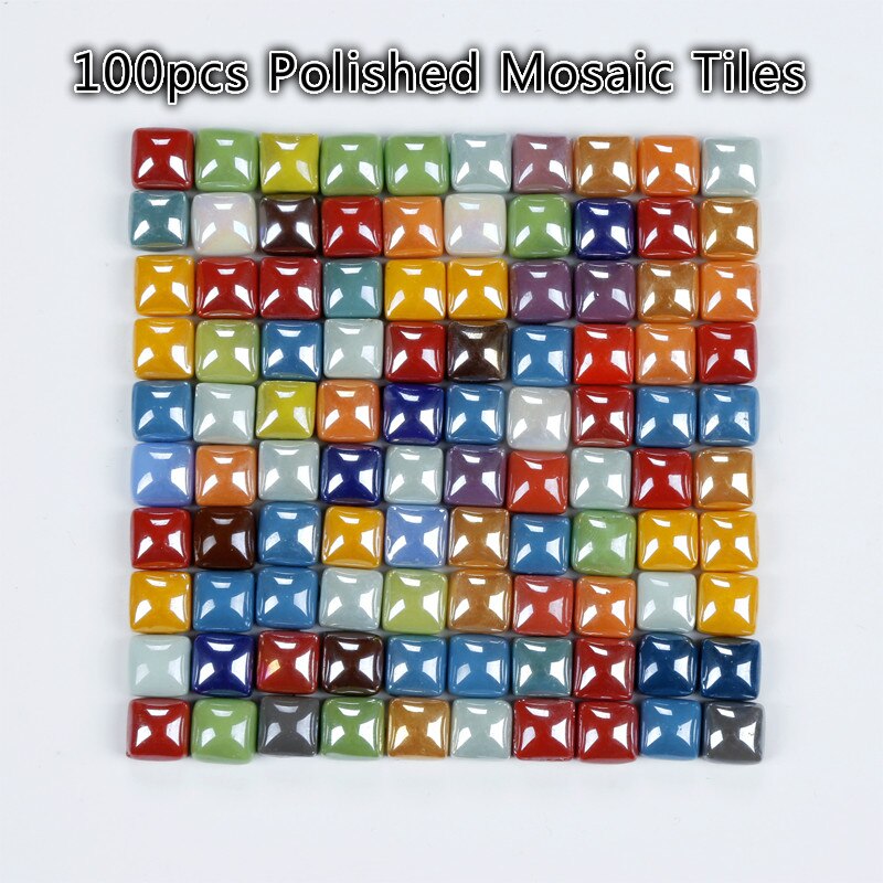 100Pcs Gepolijst Jade Mozaïek Tegels 1.2Cm Vierkante Mozaïek Stenen Kleurrijke Mozaïek Materialen Voor Kinderen/Kids Diy Handgemaakte craft Tegel