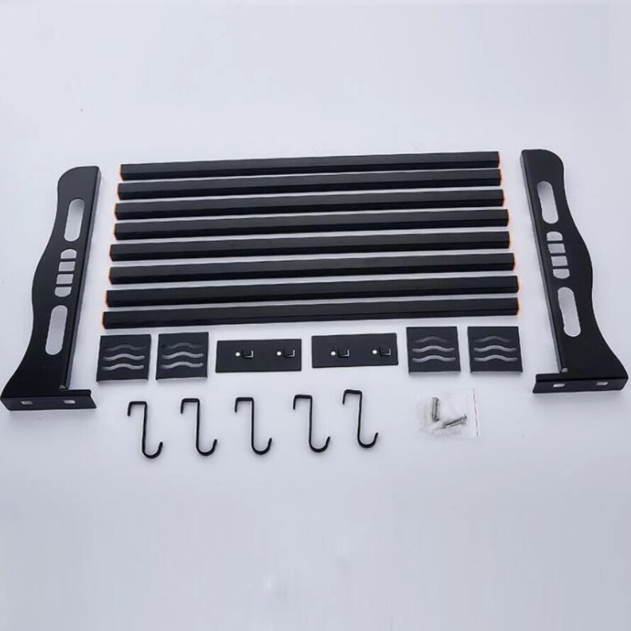 black 304 stainless steel shelf kitchen seasoning bottle shelf multi-functional storage shelf Microwave rack storage shelf