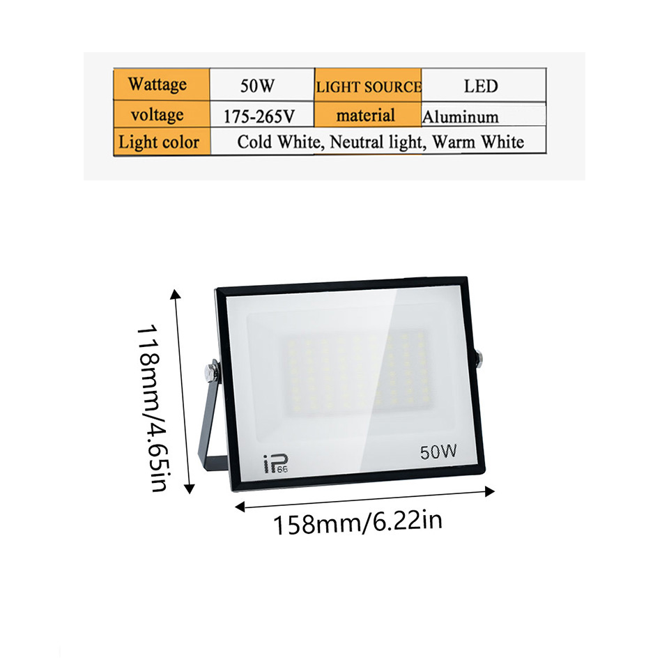 Foco LED impermeable IP66 220V 20W 30W 50W 100W 150W 200W 300W reflectores para exteriores iluminación de cartelera de fábrica al aire libre: M / Rosa