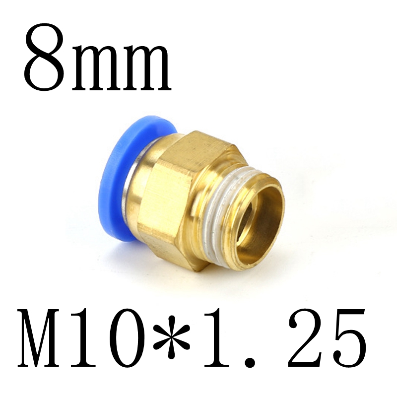 8mm Tube To M5 M6 M8 M10 M12 M14 M16 M20 Male Thread Straight One Touch Air Pneumatic Push In Pipe Fitting Quick Connector: PC8-M10x1.25