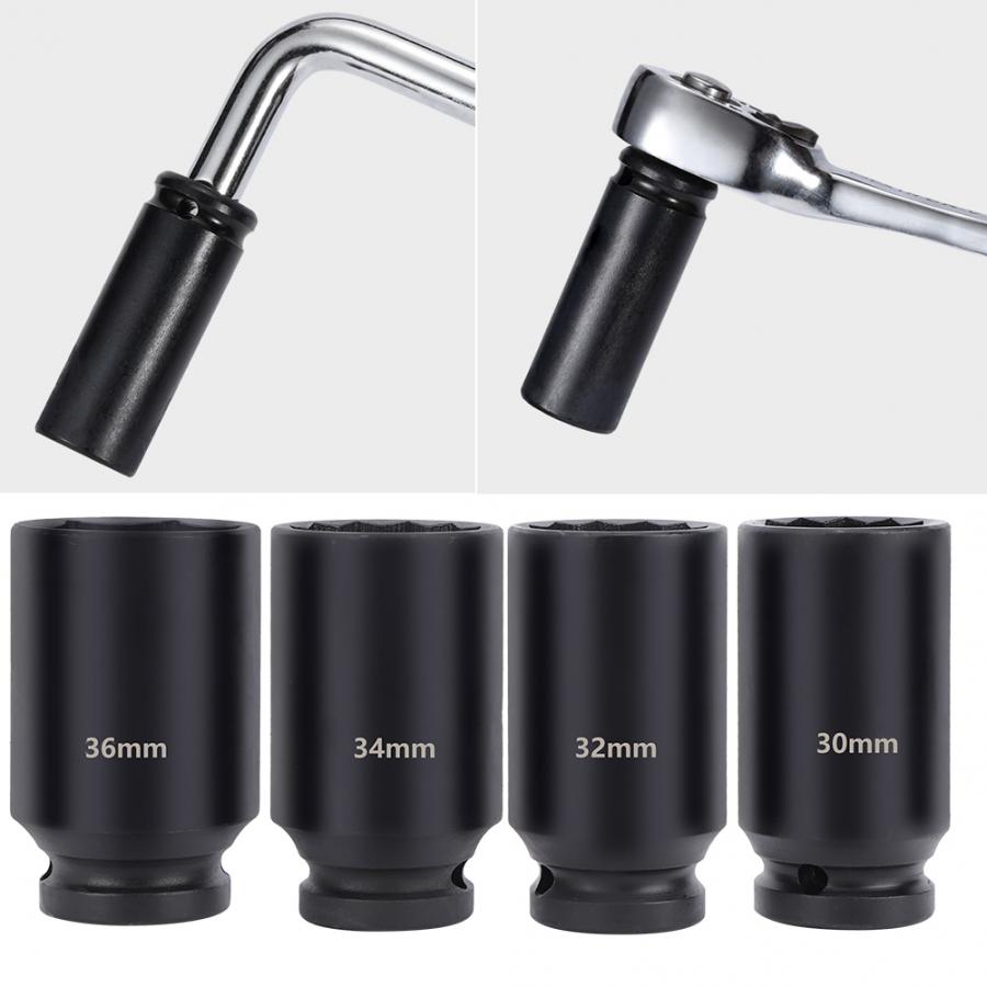 4Pcs 1/2Inch Drive Impact Socket High Hardness Chrome Molybdenum Steel Double Hex