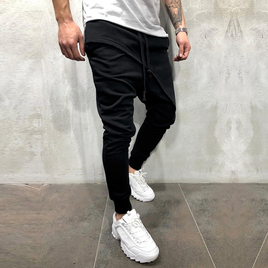 Men Joggers Sports Trousers Stitching sweaterpants Pants Simple Plus Size Fitness Tracksuit Male workout Training sportswear