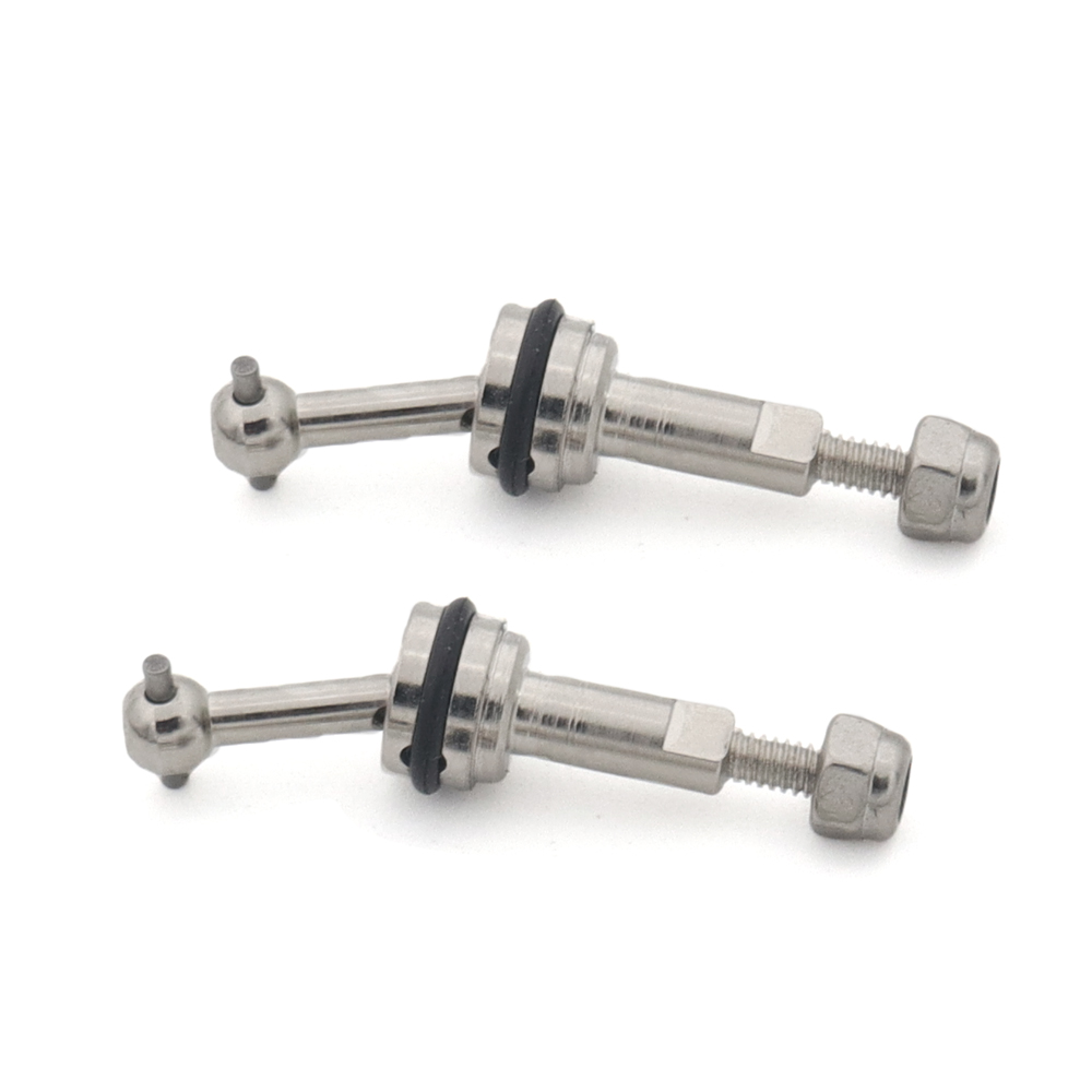 Eje de junta Universal CVD de Metal extendido, 2 uds., 2mm, con tuerca M2 para Wltoys K969 K989 K979 P929 1/28 RC, piezas mejoradas para coche: Plata