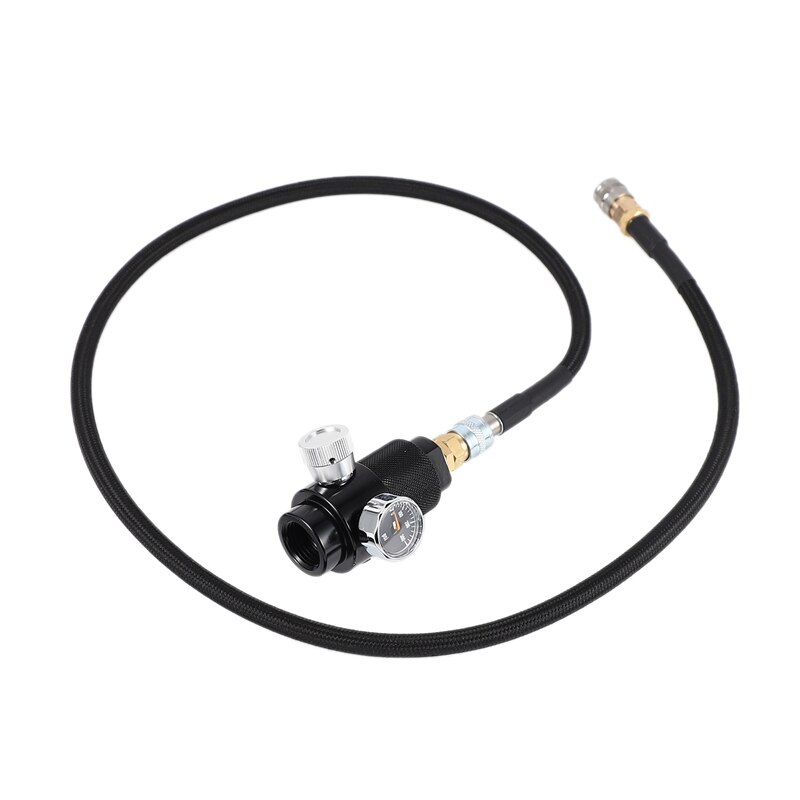 Regulator with 100cm SLP FLEX Remote Hose Line 0-200 Psi to HPA Co2 Tank Cylinder