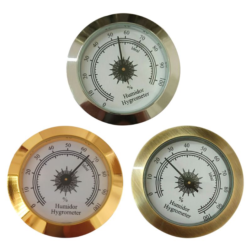 Round Analog Hygrometer for Cigar Humidor Guitar Cabinets 50mm Diameter