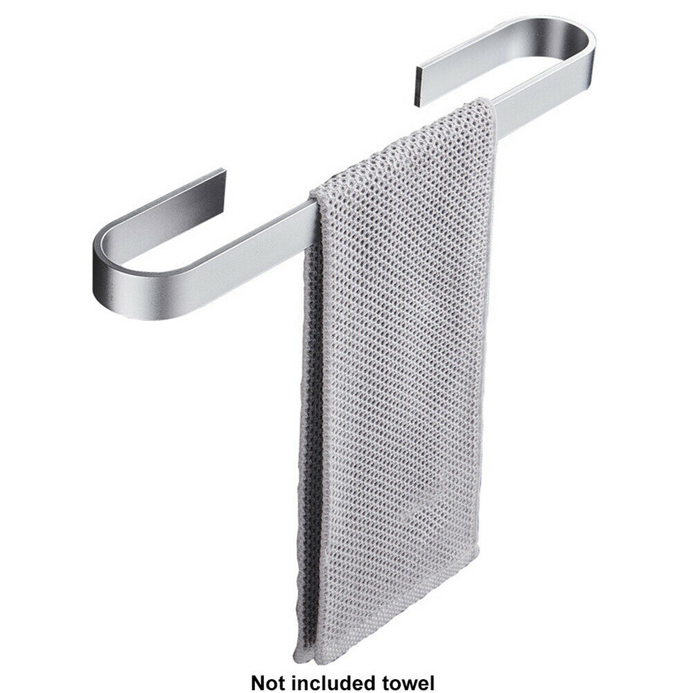 Væglegeret aluminiumslegering håndklædestativ sølv håndklædestang holder opbevaringsreoler hylde badeværelse tilbehør hjemmeindretning