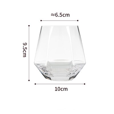 Géométrie verre diamant cristal verre tasse Cocktail whisky thé café eau tasse lait vin Transparent gobelet tasse verres à liqueur: Transparent