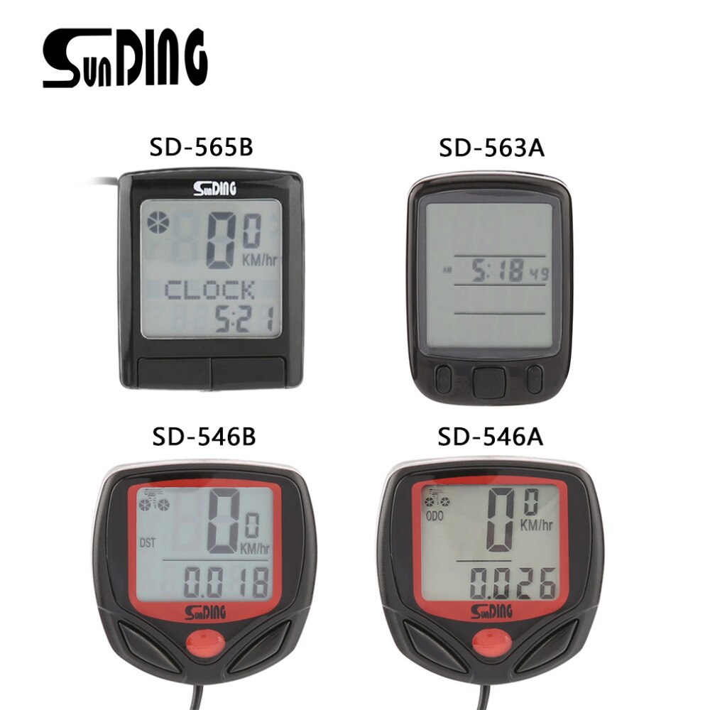 Sunding Sd Bike Wired Stopwatch Fiets Computer Waterdicht Multifunctionele Digitale Lcd Snelheidsmeter Kilometerteller Sensor SD-563A