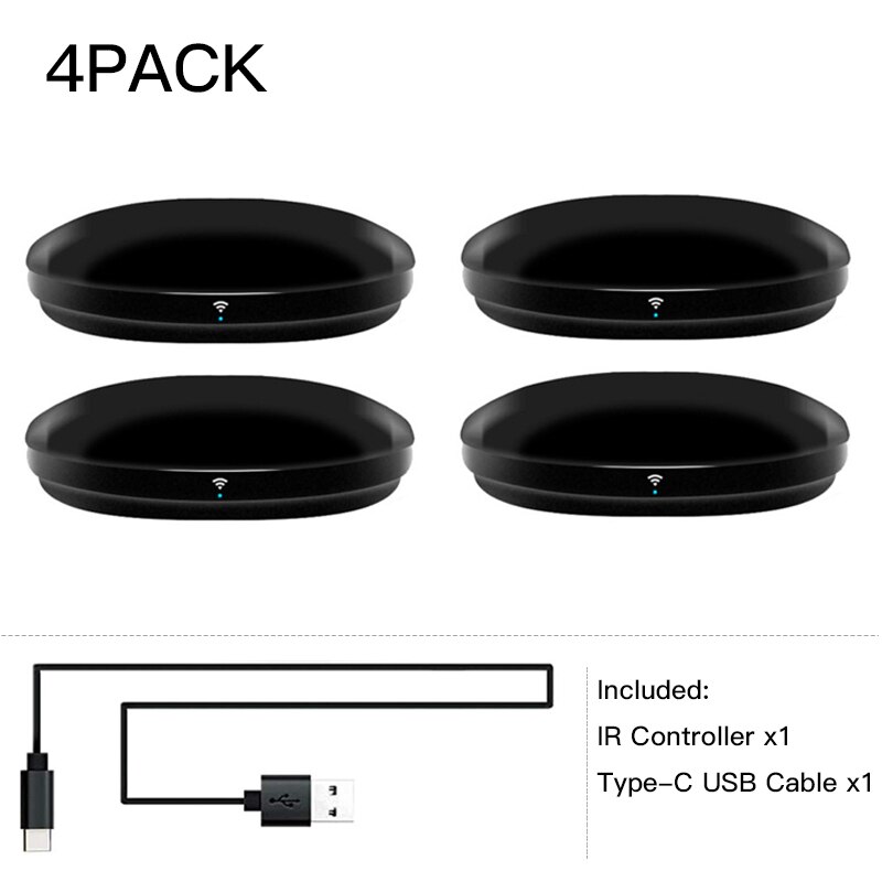 FrankEver Smart IR Remote Control WiFi IR Blaster Controller Universal Repeater Hub Work with Alexa Tuya APP Smart Household: 4PCS
