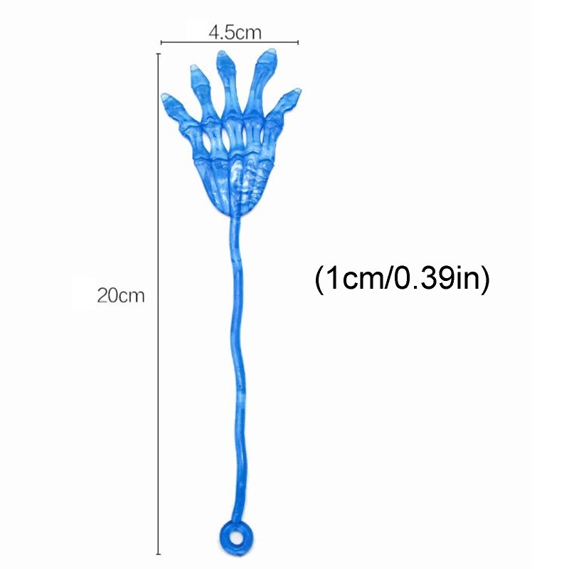 10 Stks/pak Stretchy Skeleton Palm Kleverige Handen Zintuiglijke Bendable Halloween Speelgoed