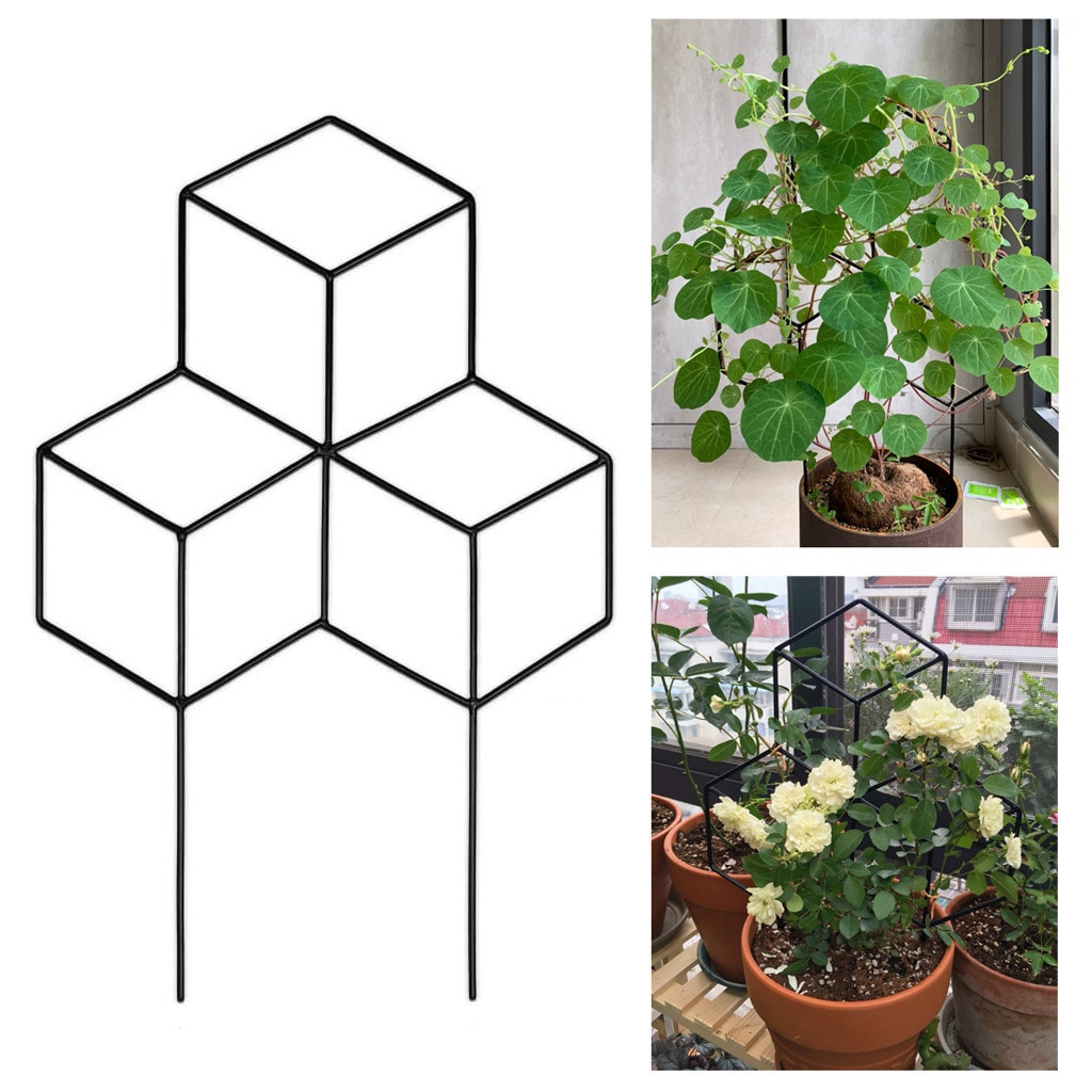 Seway Garden Metal-trellis Lattice-shaped Plant-trellis For Diy Potted Climbing Flowers Patio Wire Lattices Grid Panels #YL10