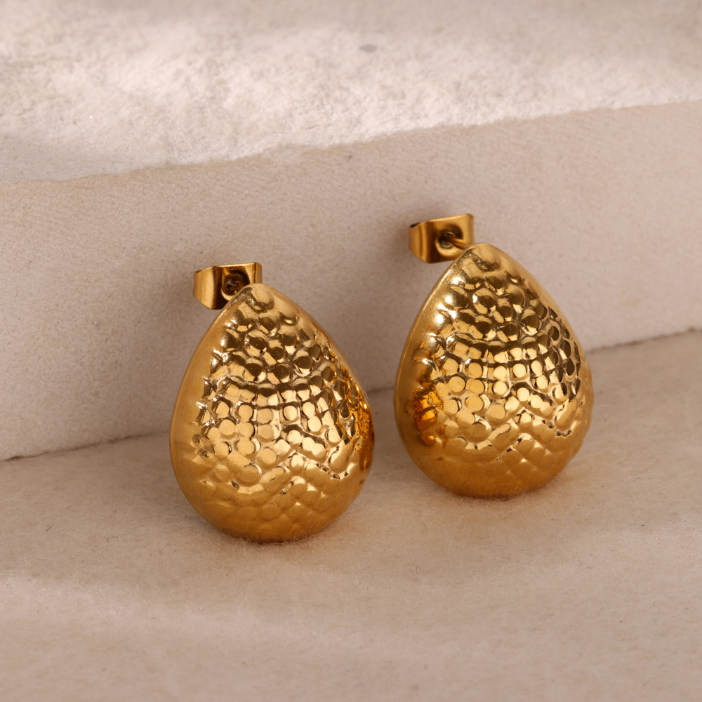 Pendientes de mariposa para mujer, aretes con forma de gota de agua de acero inoxidable de Color dorado, de joyería estética 2024: COLOR ORO ROSADO