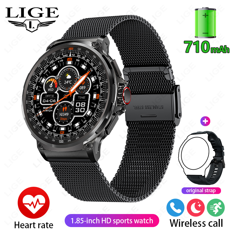 per Huawei Xiaomi GPS Astuto Della Vigilanza Degli Uomini da 1.85 pollici ultra HD Smartwatch HD Chiamata Bluetooth 710 Mah Grande Batteria sport Orologio fitness: verde