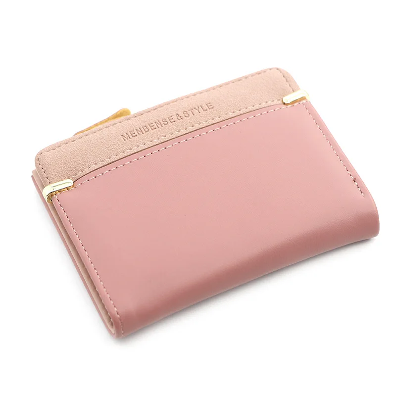 Damplånbok kort rosa myntväska plånböcker för kvinnor korthållare liten damplånbok kvinnlig hasp mini clutch för tjej: Beige