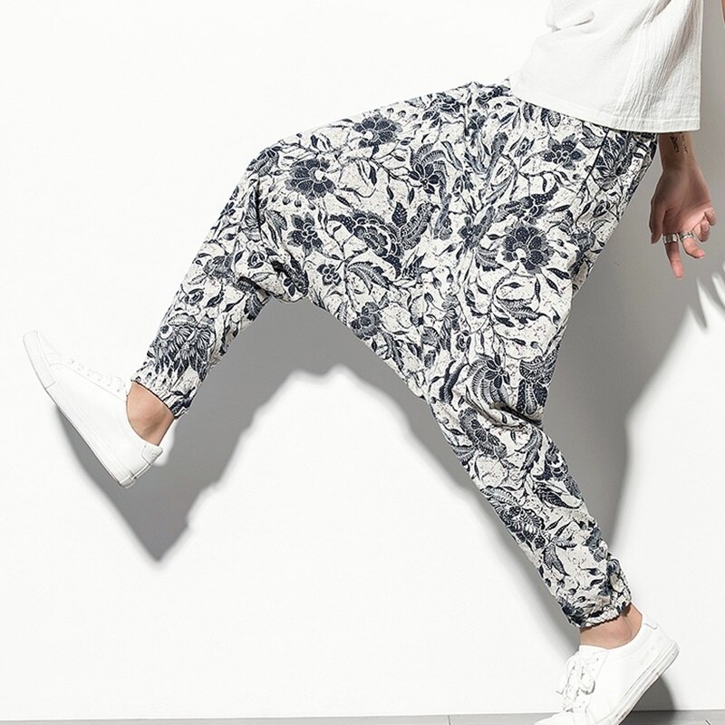 Pantalon sarouel de Style chinois pour homme, Streetwear, Vintage, décontracté, survêtement Hippie, japonais, Kimono, collection automne 10959