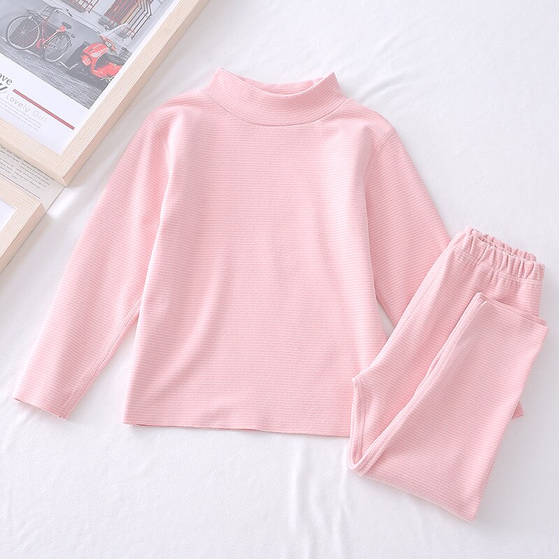 Set di biancheria intima termica per bambini abiti per adolescenti per bambini abiti lunghi Johns autunno inverno primavera pantaloni Set di pigiami termici per ragazze: Pink / 6