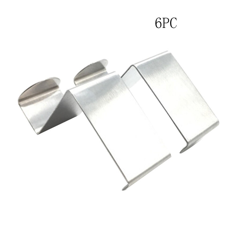 Eco Friendly 6PCS Over Door Hook Stainless Kitchen Cabinet Clothes Hanger Organizer Holder Summer super products: Default Title
