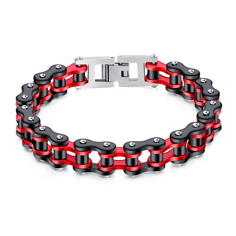 Hommes bracelet punk hommes bleu moteur vélo chaîne titane acier inoxydable locomotive vélo vélo chaîne bracelets bijoux