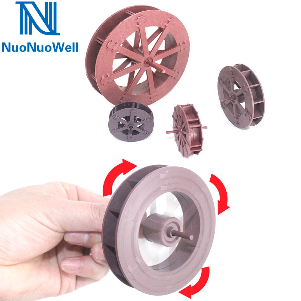 NuoNuoWell 5/6/8/10/14CM Correndo Roda D&#39; Água Acessórios Ornamentos Lagoa Aquário Ornamental Paisagismo plástico 10pcs-Pack