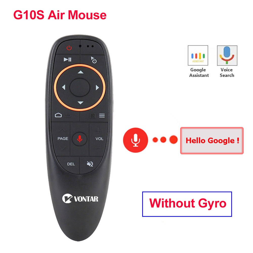 G10S Pro Backlit Air Mouse Voice Control with Backlight Gyro Sensing Mini Wireless Smart Remote Control For Android tv box PC: G10s without Gyro