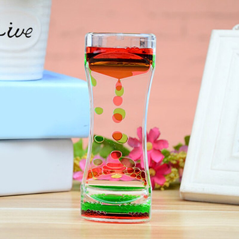 1PC Double couleur flottant liquide huile acrylique sablier liquide visuel mouvement sablier minuterie maison bureau Table décoration