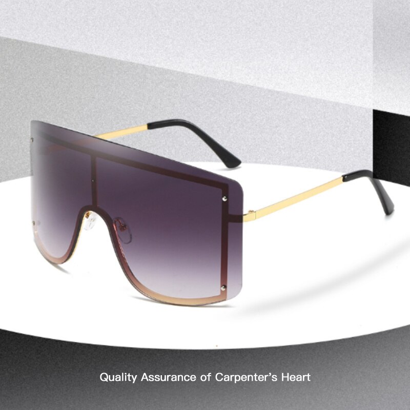 Gafas de sol de gran escala a prueba de viento, marco de Metal ultraligero, de una pieza, para conducción al aire libre, protector solar, adelgazantes, marco de Simple