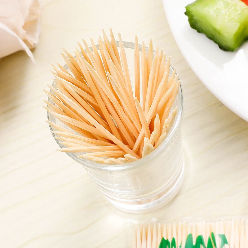 200PCS / Bag Bamboo Toothpick Disposable Natural Toothpicks Fruit Single Sharp Tooth Sticks Family Restaurant Care Tool