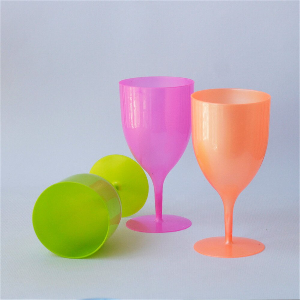 Färg omönstrad plastbägare vinglas champagneglas fest picknick 350ml mångsidig glas 6 st