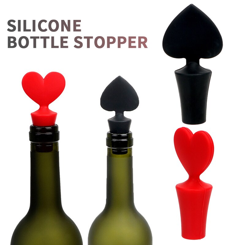 1Pc Wijn Fles Sealer Siliconen Creatieve Poker Vormige Vacuüm Wine Bottle Stopper Wijn Champagne Stop Keuken Bar Gereedschap