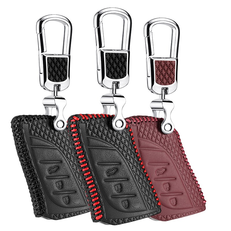 luckeasy car key cover for lexus LC LS ES Case Remote Keys Shell leather key4y