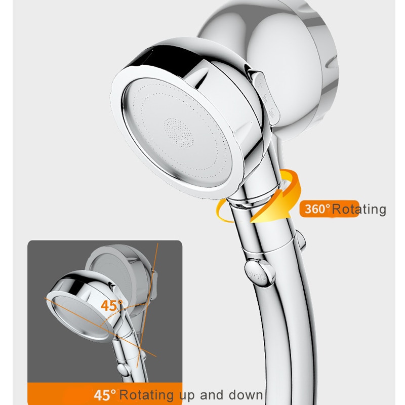 Hoge Druk Douchekop 360 Graden Roterende 3 Modus Neerslag Krachtige Stimuleren Spuiten Handheld