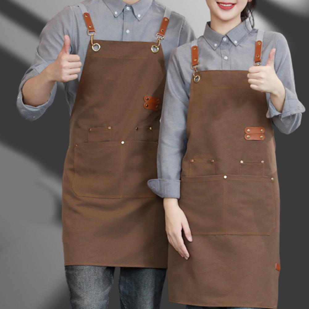 Dicke wasserdichte Schürze für Männer und Frauen, Anti-Fett, schmutzabweisende Kochschürze für Chefkoch, Café, Einkaufen, Kellner, Grill, Küche