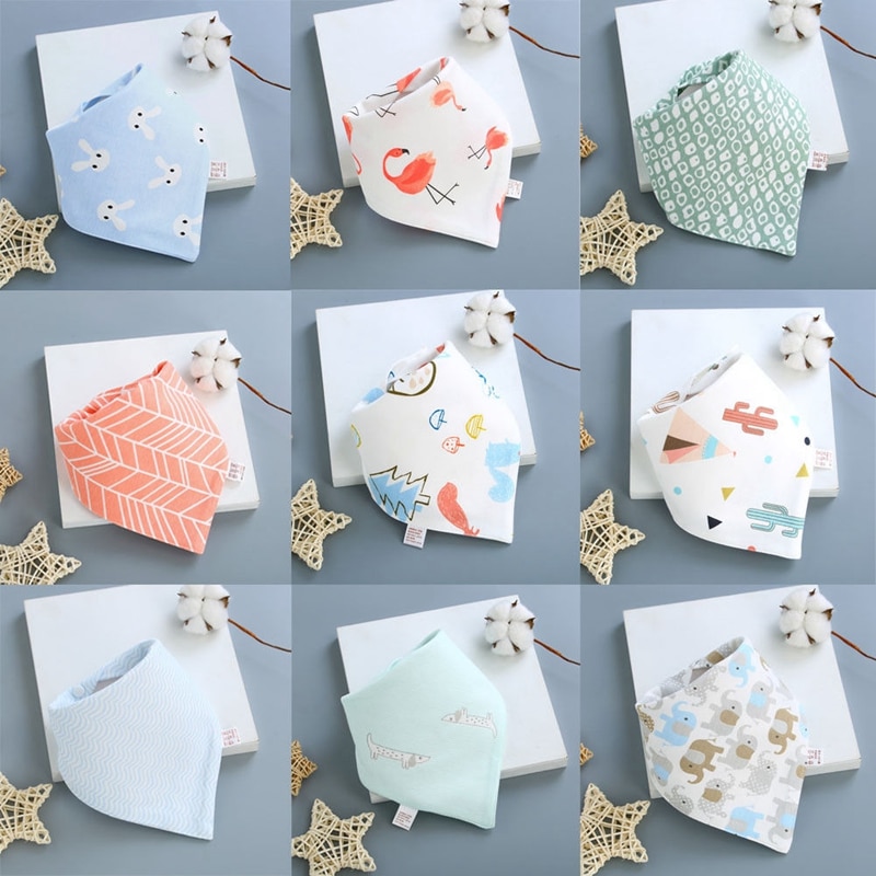 Baby Girls Boys Kids Bibs Cute Saliva Towel Triangle Dribble Feeding Head Scarf Bandana