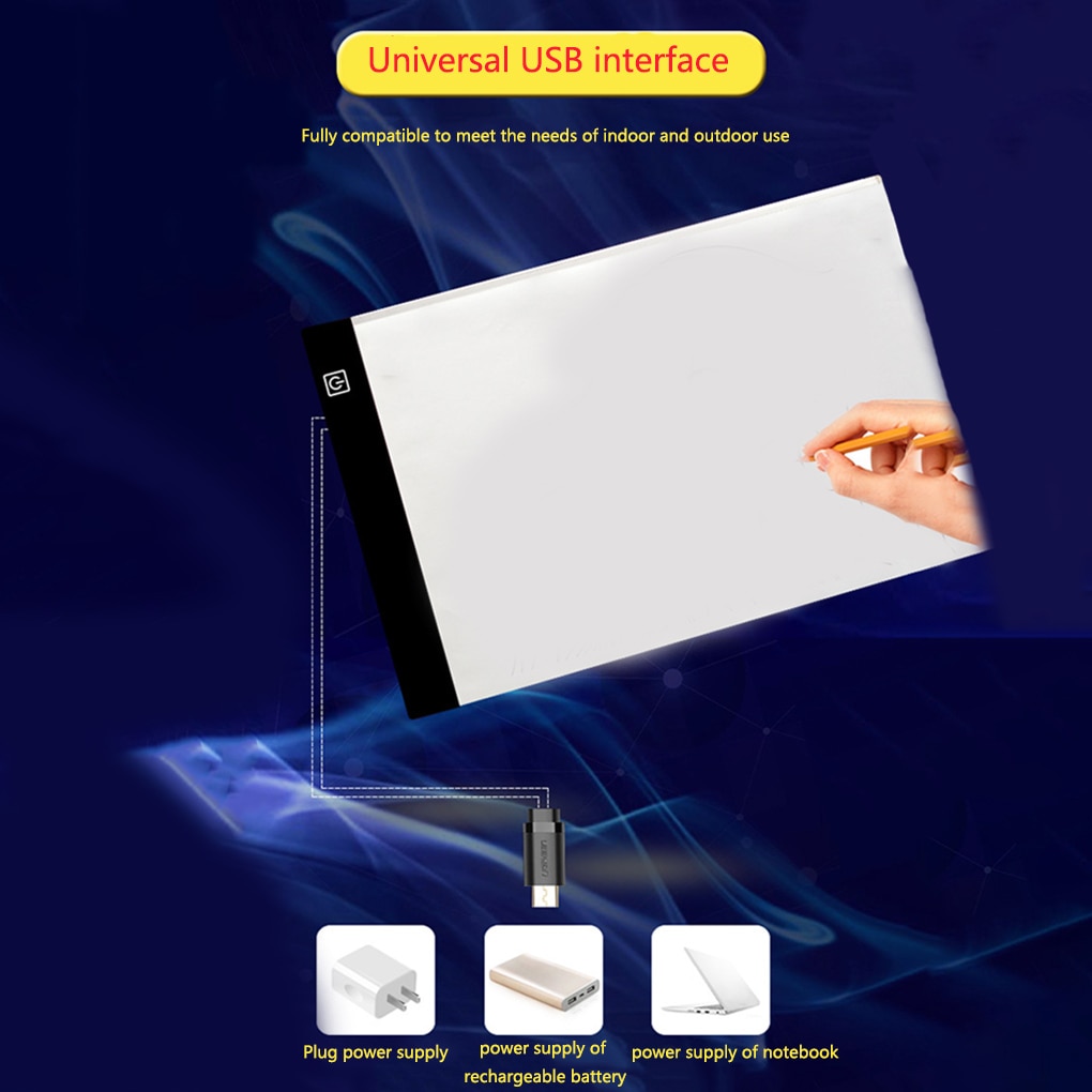 Kopia bord led tecknad målning led ljus pad  a5 ritbord diy självlysande skrivplatta