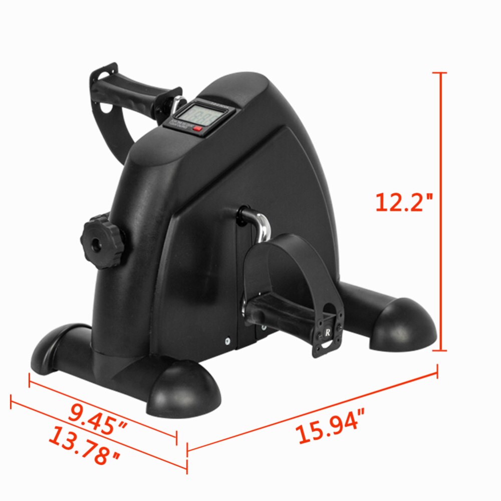 Mini Exercise Bike Household Hands and Feet Trainer Practical Exercise Workout Equipment for Men Women (Black)