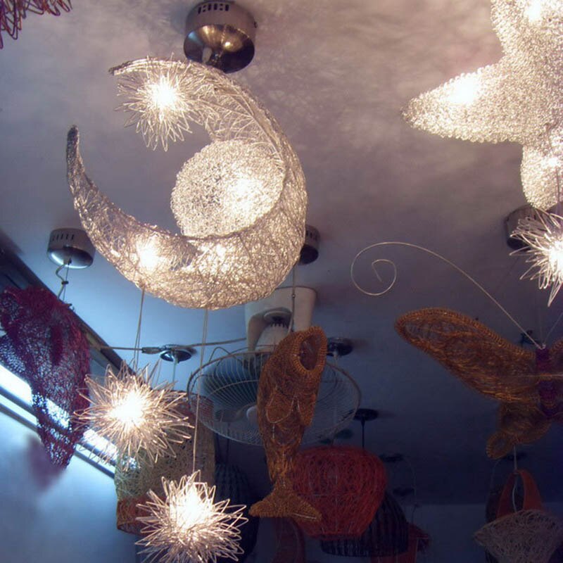 Maan led ster kroonluchter slaapkamer meisjeskamer kinderkamer kroonluchter stijl decor hanglamp  g4 kinder lusters led lampen