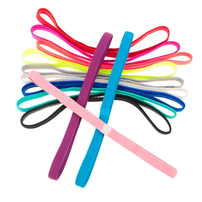 12 stuks eenvoudige elastische hoofdbanden unisex sport haarband antislip siliconen strip zweetgeleider yoga hardlopen fitness haaraccessoires