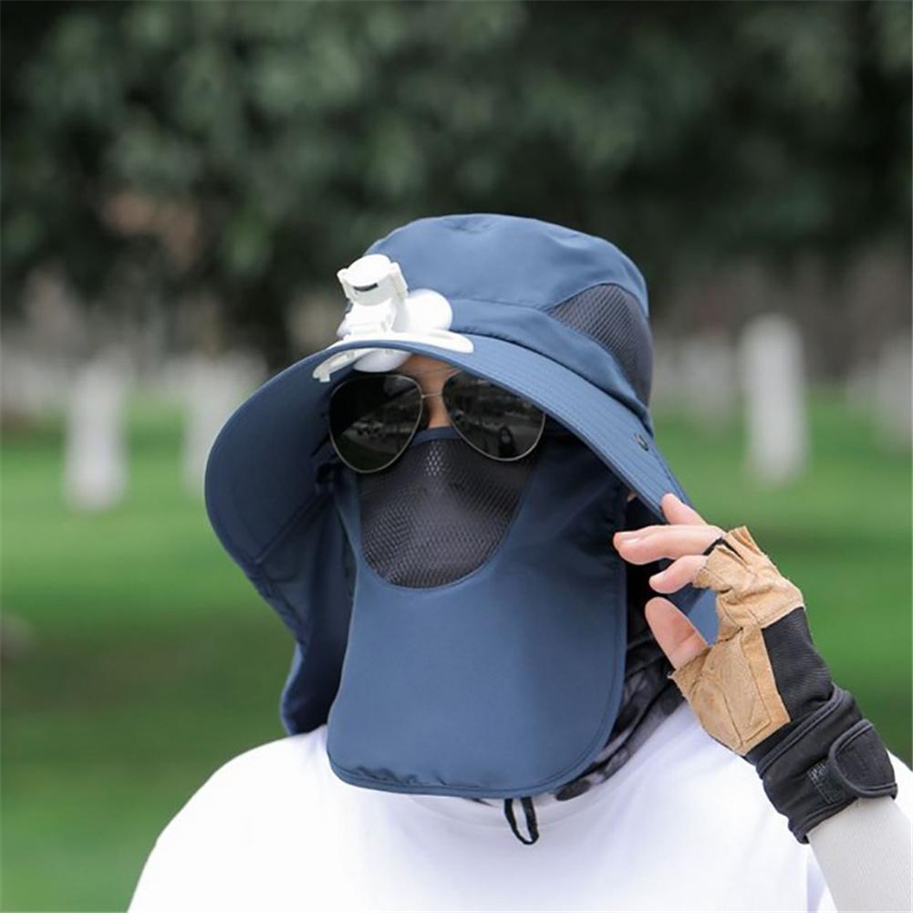 Sombreros de sombrilla de ala ancha con cuello de abanico, cubierta de cara, solapa, gorros de Sol para deportes de pesca al aire libre