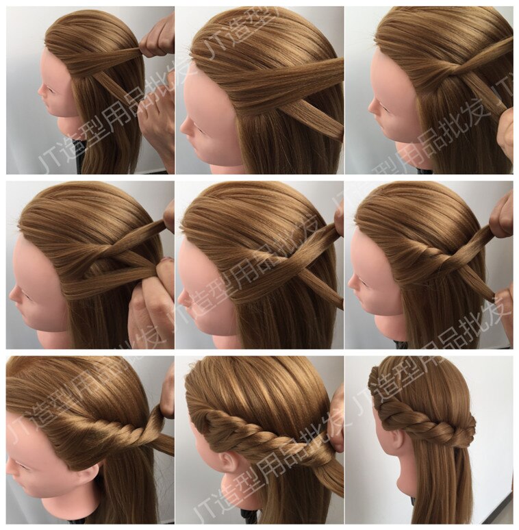 Blonde Hair Mannequin Training Head Styling Mannequin Cosmetology Hairdressing Wig Models