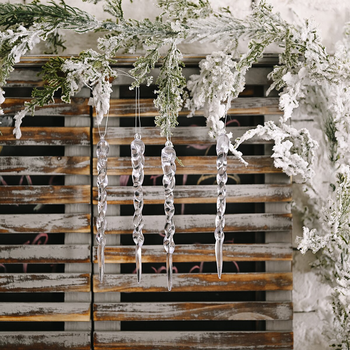 Christmas Tree Icicle Decoration Crystal Clear Icicles Hanging Ornaments for Decor