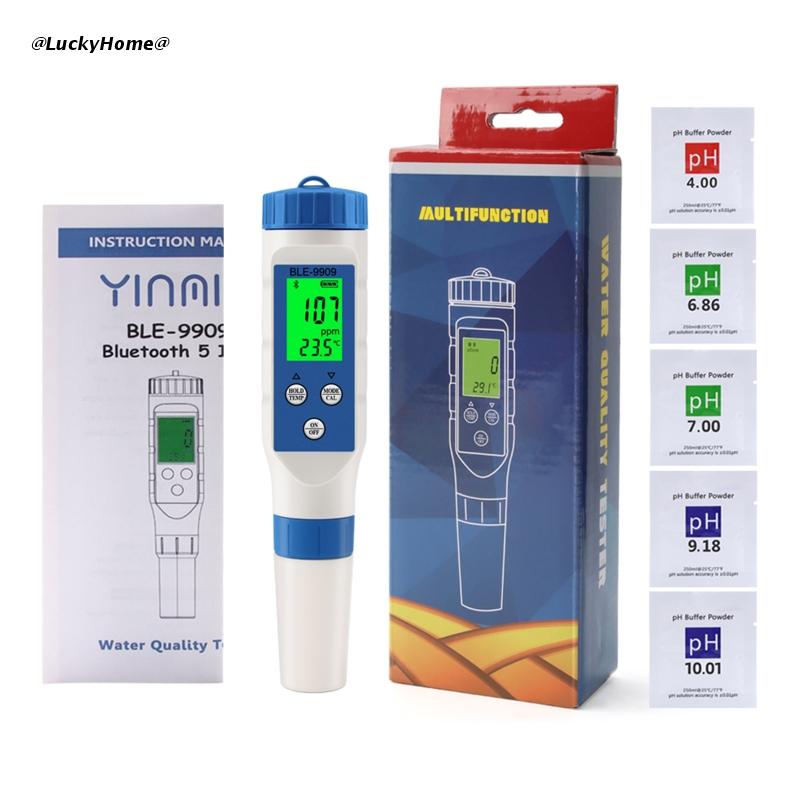 Ph-mètre numérique 5 en 1 avec TDS/EC/salinité/mesure de température, testeur multi-paramètres étanche et très précis