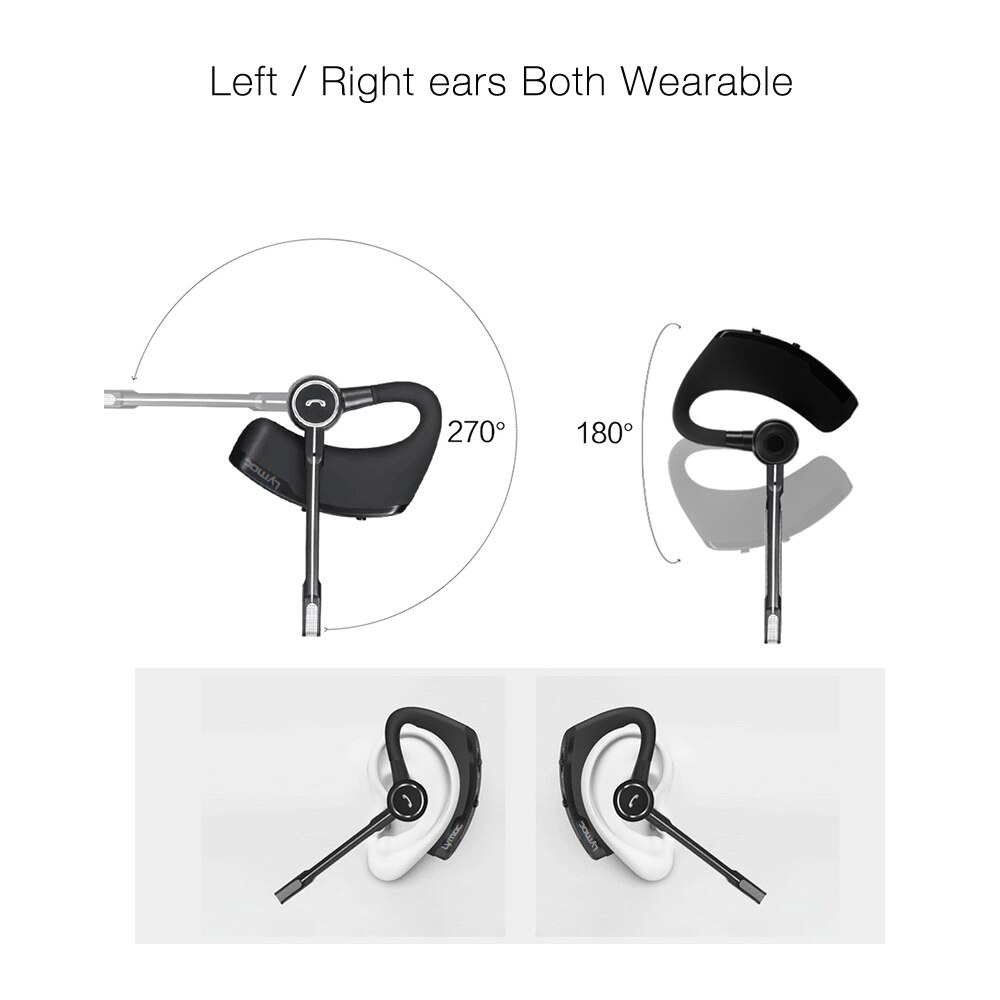 LYMOC V8S meilleurs écouteurs Bluetooth casques sans fil écouteurs voiture oreille crochet micro mains libres pour la conduite/affaires/bureau/entraînement