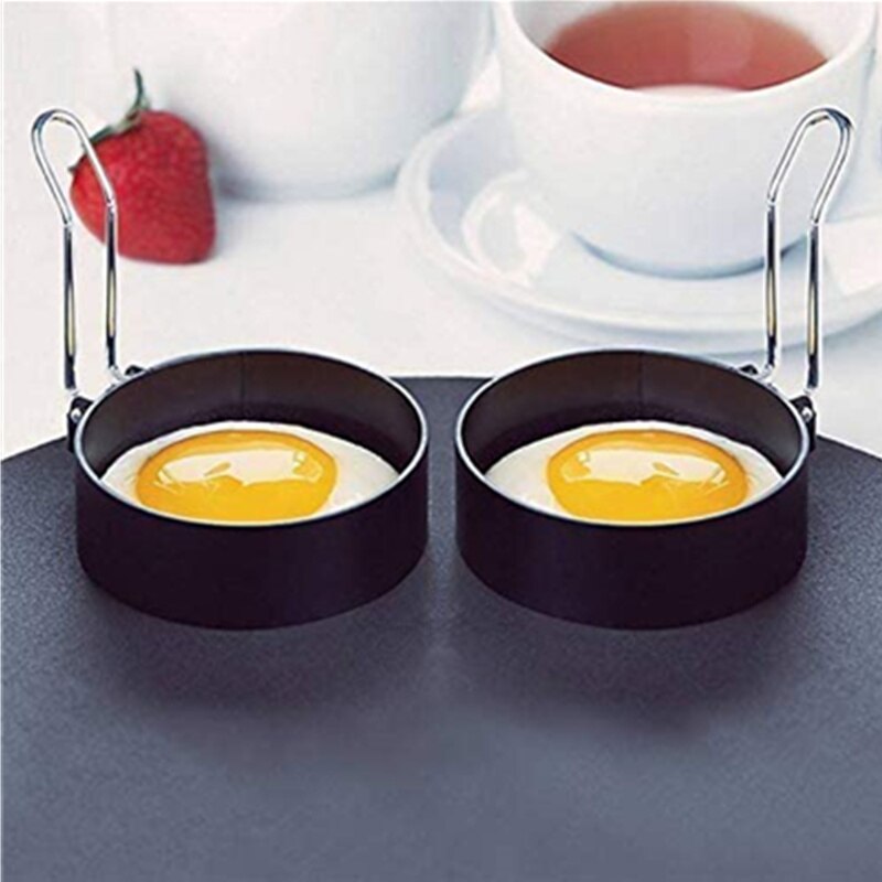 Máquina para hacer tortillas de acero inoxidable, 2 anillos de huevo antiadherentes profesionales, moldes perfectos para tortillas y bocadillos Utensilios de cocina