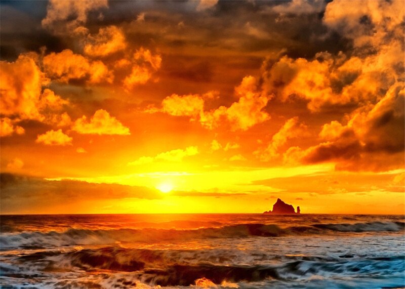 Full Round Drill 5D DIY Diamond Painting " sunset" Cross Stitch Mosaic Home Decor: G-2597